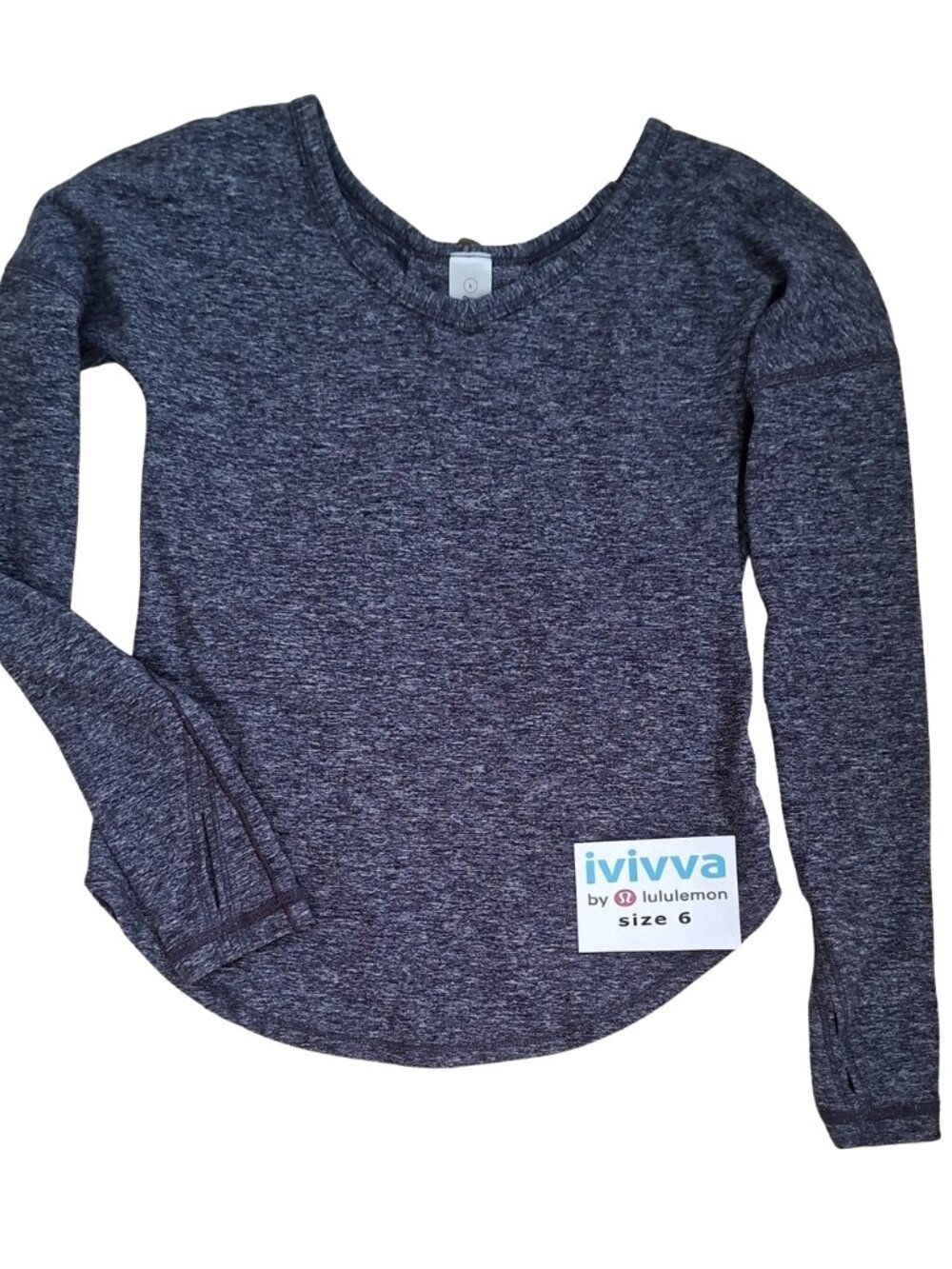 Ivivva Girl by Lululemon 🍋Buttery Soft Long Sleeve Thumbholes grey size 6